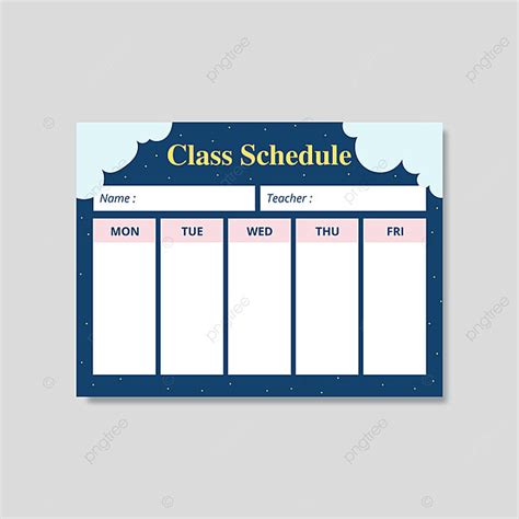 Class Schedules Templates With Cloud Template Download On Pngtree