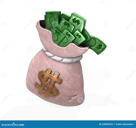 D Render De Una Bolsa De Dinero Sobre Un Fondo Blanco Stock De