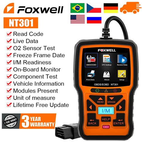 Foxwell Esc Ner Automotriz Nt Obd Lector De C Digo De Luz De Motor