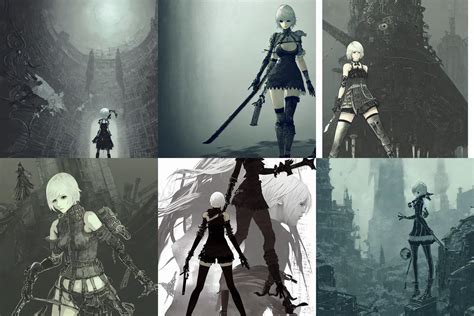 Nier Illustrated By Akihiko Yoshida Concept Art Stable Diffusion