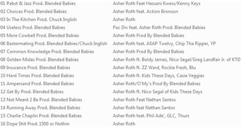 Mixtape Asher Roth Pabst And Jazz Hiphop N More