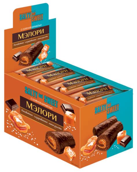 «Мэлори», мини-рулет бисквитный со вкусом солёной карамели, 40 г ...