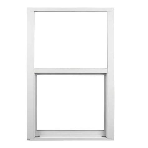 Ply Gem 36 25 In X 25 25 In 400 Series White Aluminum Single Hung Window With Lowe Glass