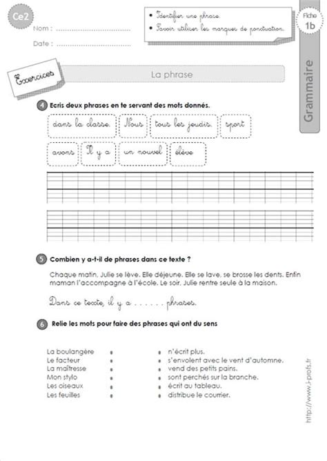 Ce2 La Phrase GRAMMAIRE
