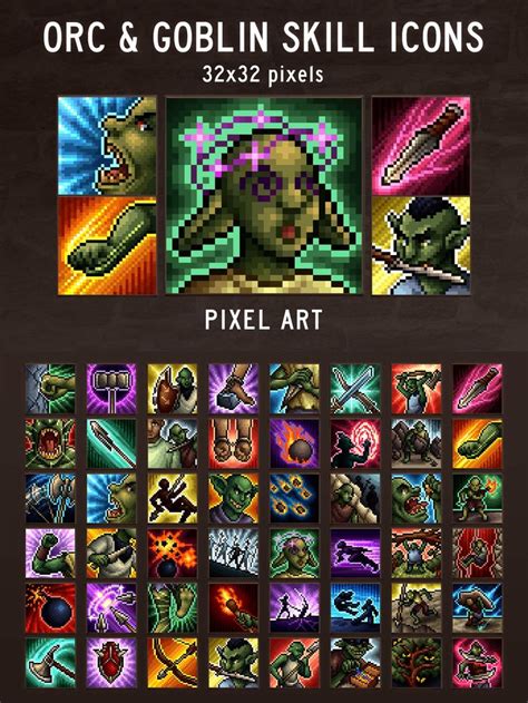 Goblin And Orc Skills X Pixel Art Icon Pack Craftpix Net In