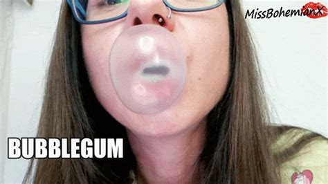 Chewing Bubble Gum And Making Bubbles In Your Face WMV Miss Bohemian Amateur Clips4sale