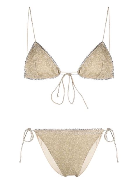 Oséree stud embellished Shiny Bikini Farfetch