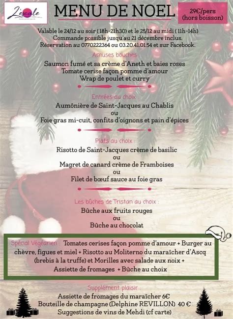 Et Voici Notre Menu De Noel L Escale