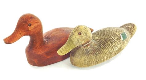 Lot - (2) Wood Carved Duck Decoys