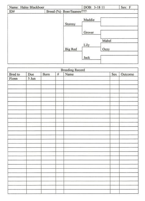 Printable Cattle Record Keeping Forms