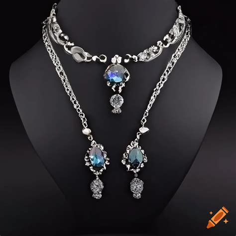 Exquisite Gothic Jewelry Set With Gemstones On Craiyon