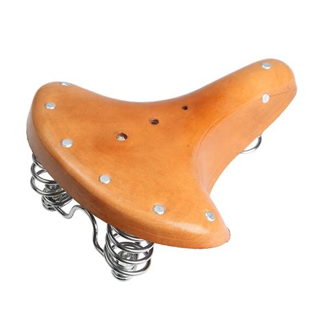 Brown Leather Retro Vintage Bike Saddles Seats Spring Bicycle Comfort