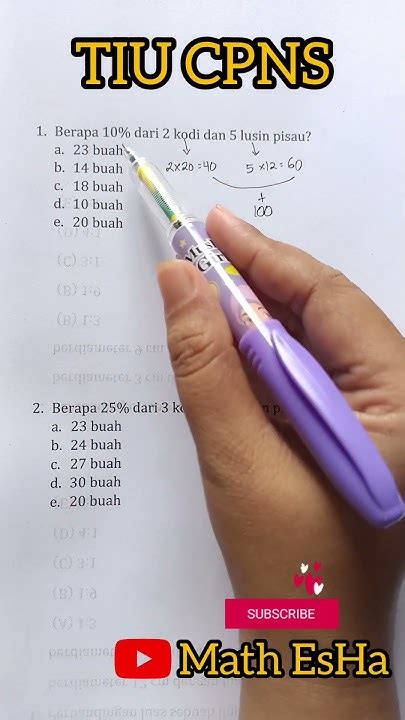 Soal Tiu Cpns Psikotes Matematika Dasar Satuan Hitung Tpa Tes Potensi Akademik Youtube