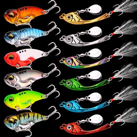 G Fishing Lures Wobble Rotating Metal Vib Vibration Bait