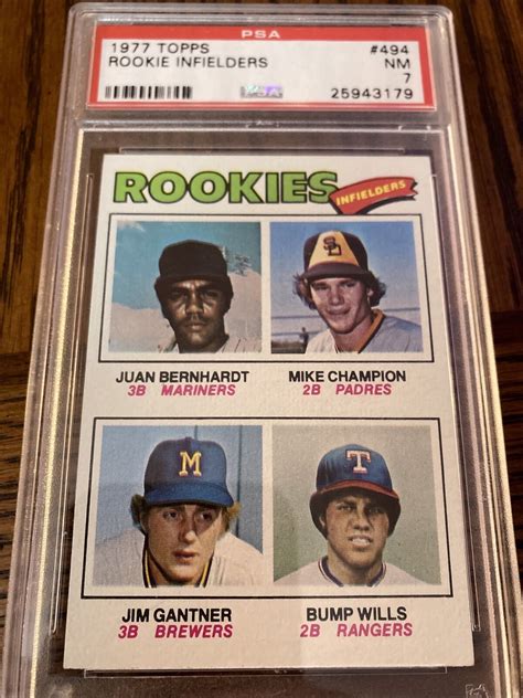 Topps Rookie Infielders Bump Wills Jim Gantner Juan