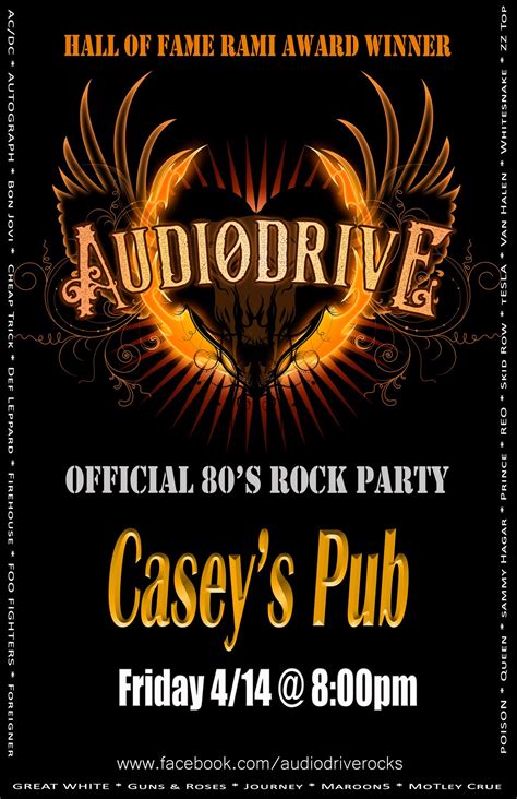 80's Rock Party with Audiodrive @ Casey's Pub - My Rockford Guide