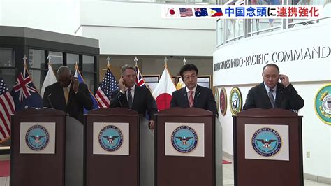 日米豪比4か国の防衛大臣がハワイで会談 中国を念頭に連携強化を確認 ライブドアニュース