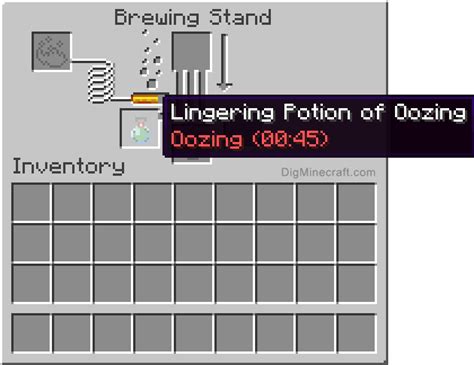 How to make a Lingering Potion of Oozing (0:45) in Minecraft