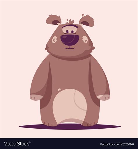 Funny Brown Bear Character Cartoon Royalty Free Vector Image