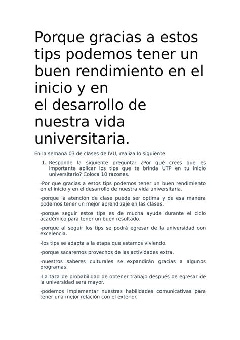 10 tips rde la UTP - semana 03 - Porque gracias a estos tips podemos