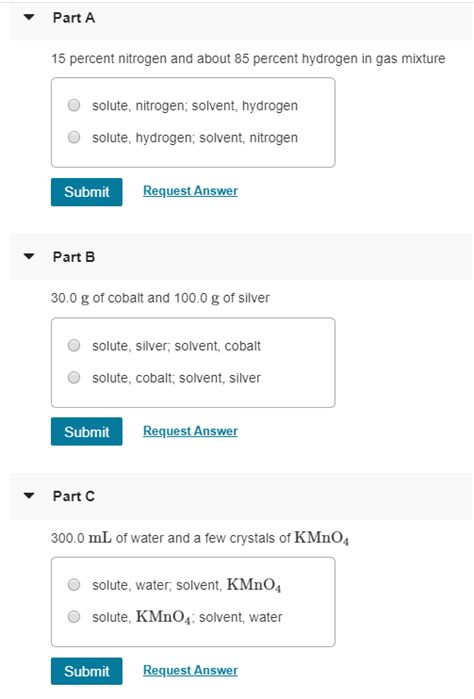 Solved Identify the solute and solvent in solutions composed | Chegg.com 