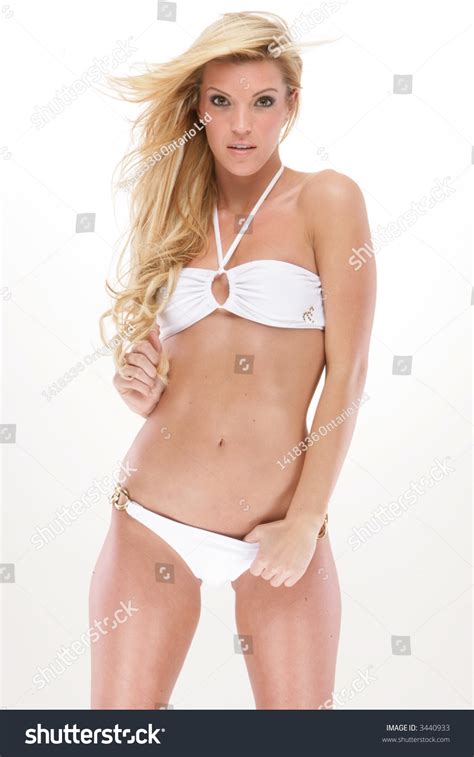 Sexy Model White Bikini Stock Photo 3440933 Shutterstock