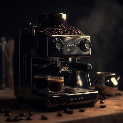 Premium AI Image | A black and silver coffee maker with a coffee ...