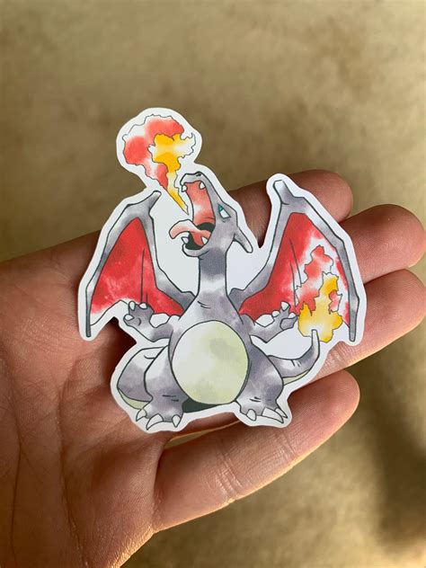 Pegatina Pokemon Charizard Brillante Obra De Arte Original Etsy España