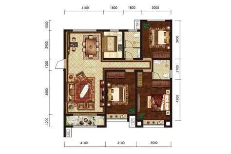 恒丰·理想城西区a户型建面约135㎡3室2厅2卫1厨13500㎡ 衡水房天下