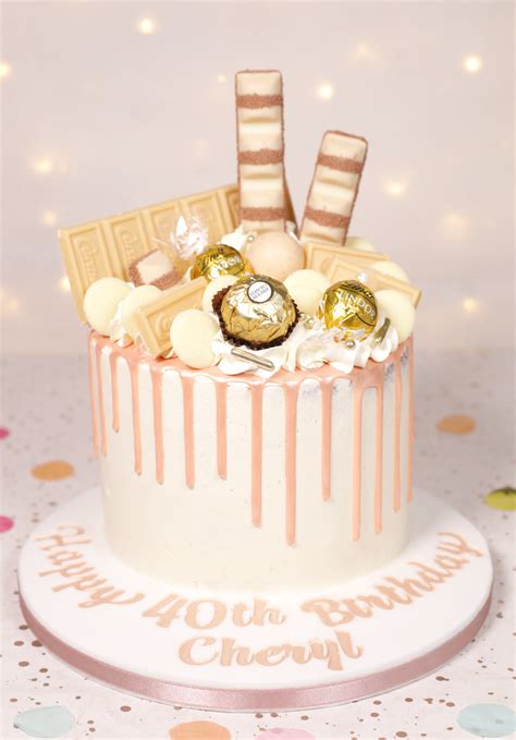 Rose Gold 40th Birthday Drip Cake Cakey Goodness