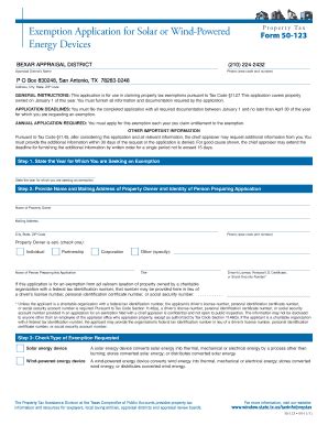 Fillable Online Bcad Solar Or Wind Powered Energy Devices Bexar