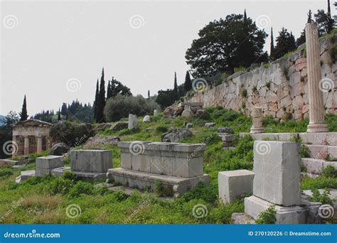 Section Of Polygonal Wall At Delphi Stock Photo Image Of Temple