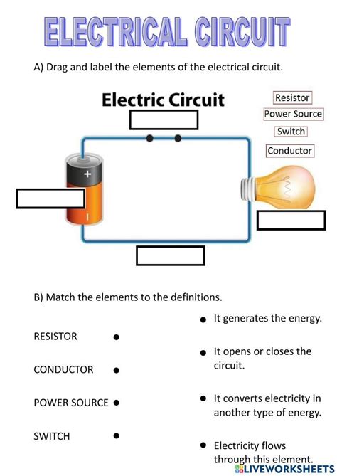 Electrical Circuit Activity Live Worksheets Worksheets Library