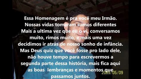 Homenagem Ao Meu Eterno Irm O Hugo Henrique Youtube