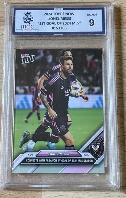 TOPPS NOW 2023 2024 Lionel Messi Inter Miami Card Number 9 Graded 9 25