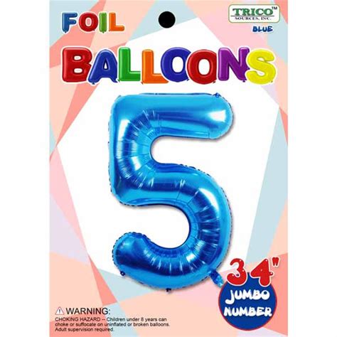 Trico Balloons 34 Blue Number 5 Supershape Foil Mylar