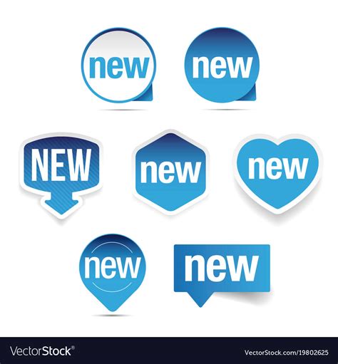 New Label Set Sticker Royalty Free Vector Image