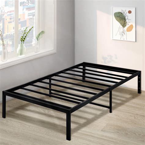 Lusimo Twin Size 14 inch Heavy Duty Steel Base Bed Frame, Anti Slip, Easy Assembly, Black ...