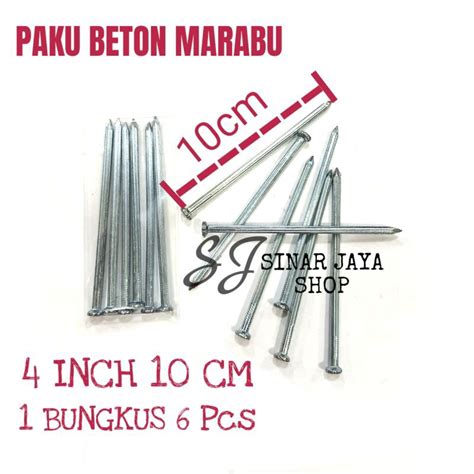 Jual Paku Beton Marabu Inch Cm Isi Pcs Shopee Indonesia