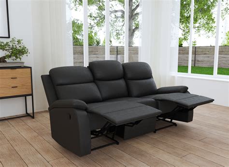 Canap Relax Effet Simili Cuir Noir Places Jacob