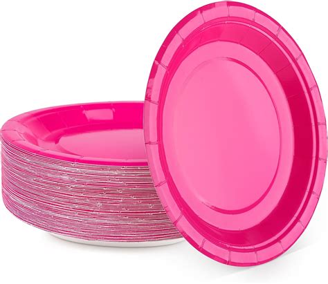 Amazon Breroa Pieces Hot Pink Disposable Paper Plates Inch