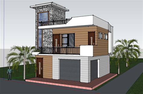 3d Residential Building Skp File Cadbull