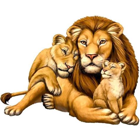 Beautiful Lion Family Tattoo Design