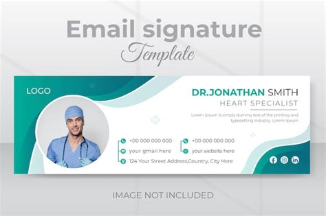 Premium Vector Medical Healthcare Email Signature Design Or Personal