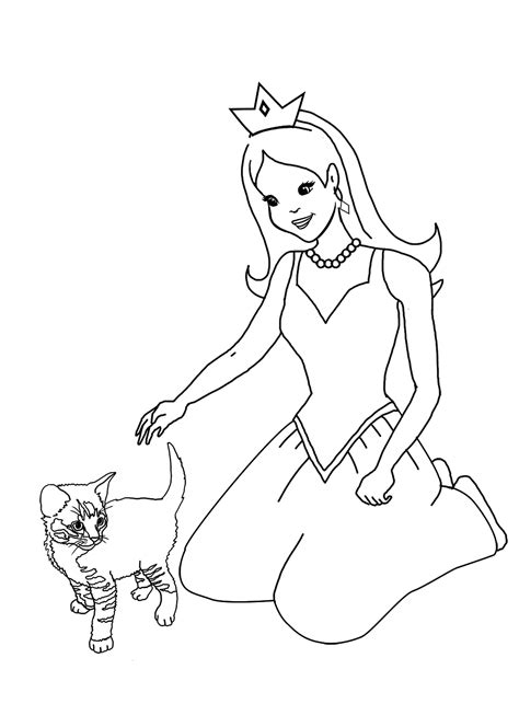 Princess Kitten Coloring Pages Coloring Pages