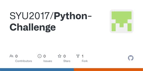 GitHub SYU2017 Python Challenge