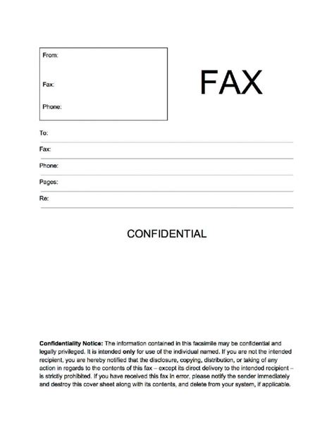 Confidentiality Fax Cover Sheet Free Resume Templates