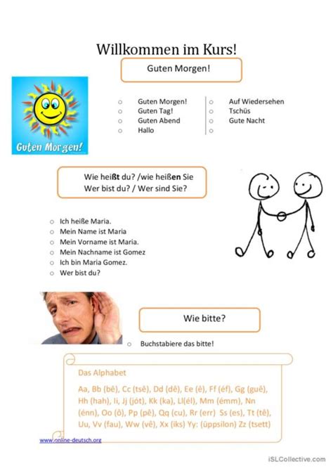 Sich Selbst Vorstellen Deutsch Daf Arbeitsbl Tter Pdf