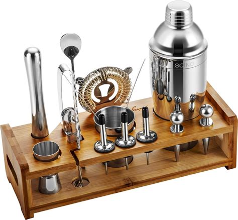 Amazon Soing Silver 24 Piece Cocktail Shaker Set Perfect Home