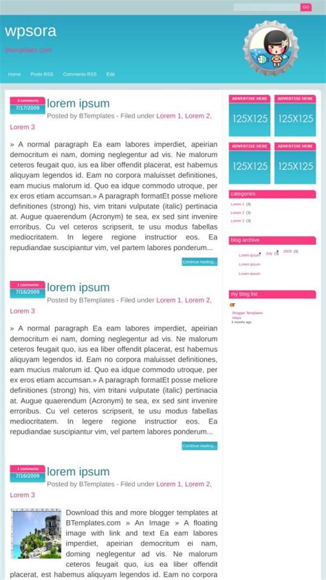 WP Sora Blogger Template - BTemplates